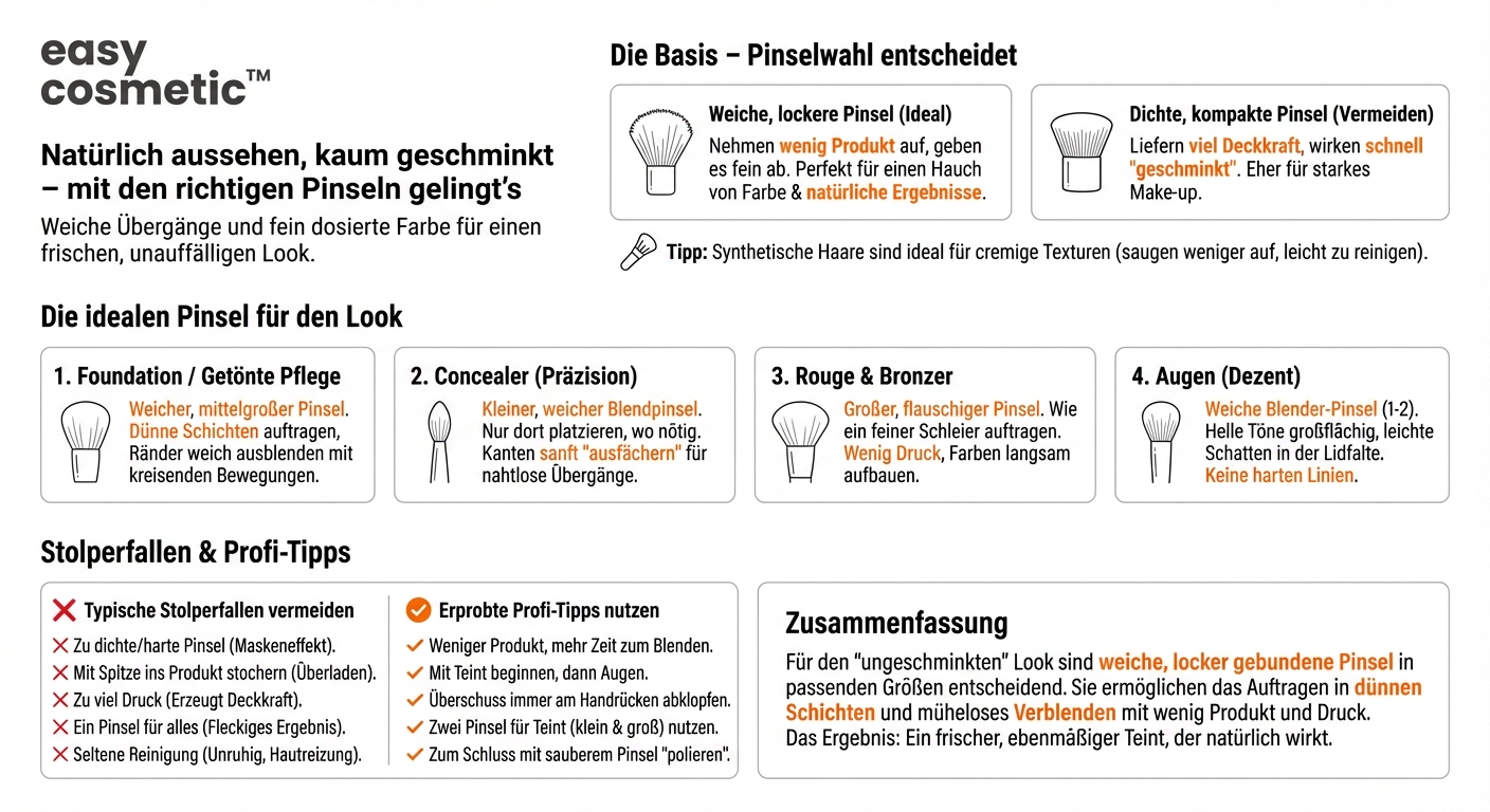 Welche Pinsel eignen sich für ein natürliches, kaum geschminkt wirkendes Make-up?