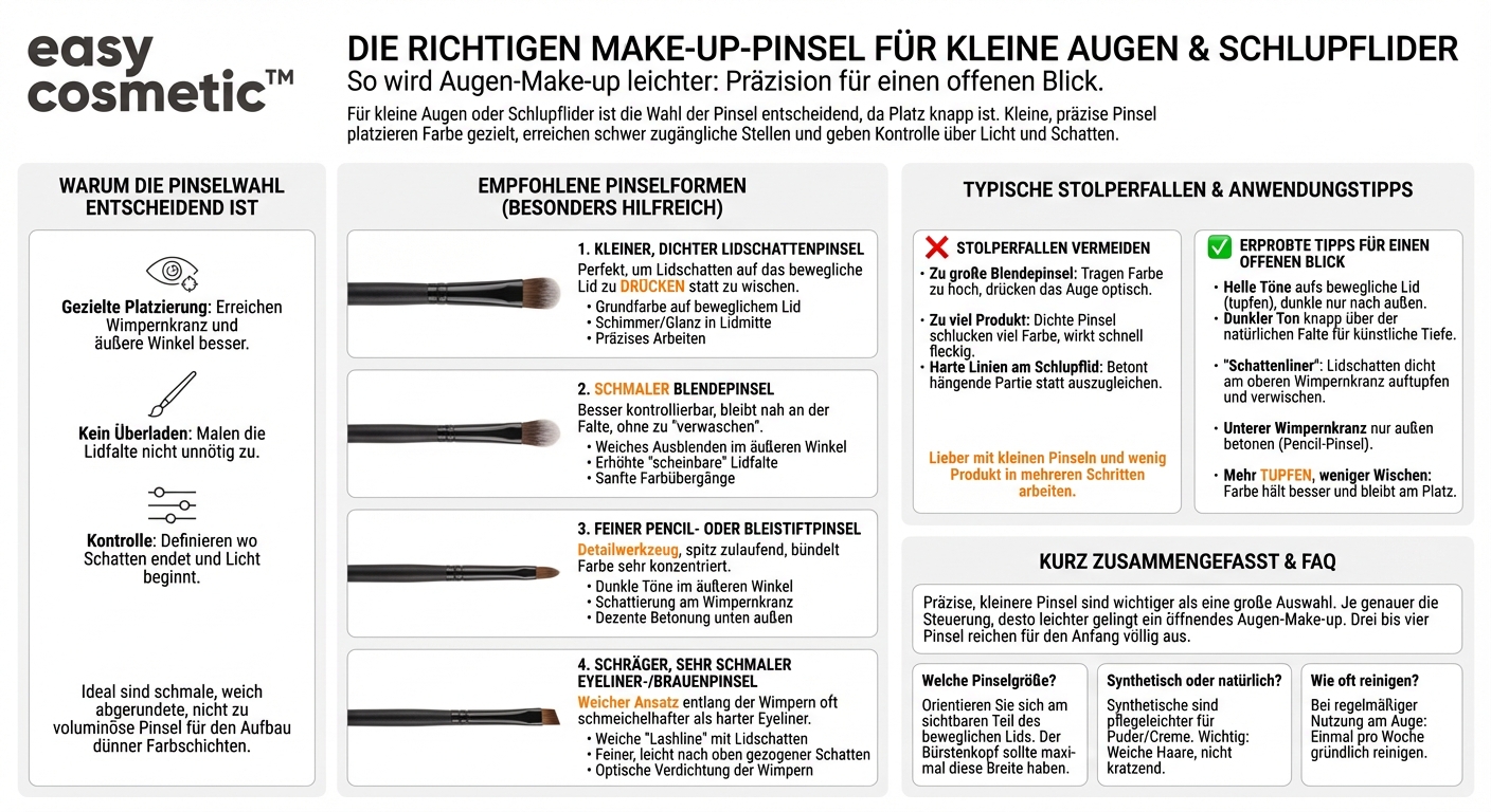 Welche Pinsel sind gut für Anfänger mit Schlupflidern oder kleinen Augen geeignet?