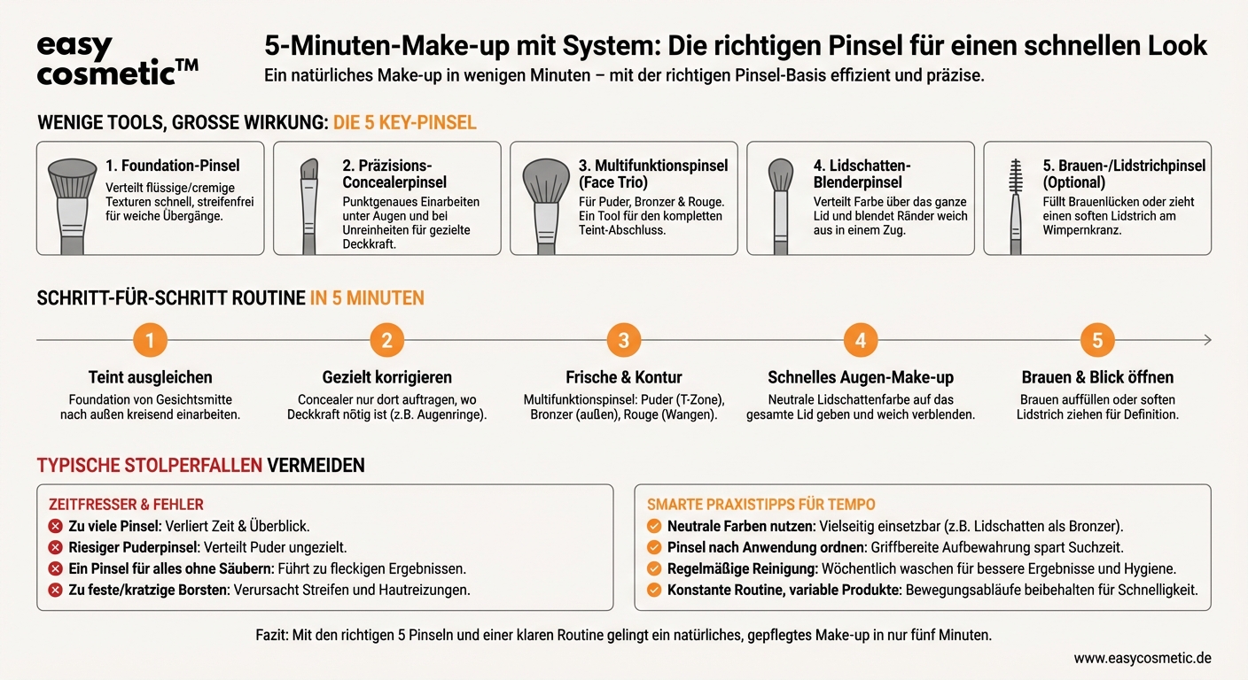 Welche Pinsel sollte ich für ein schnelles 5-Minuten-Make-up verwenden?
