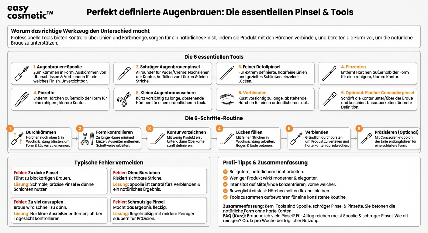 Welche Pinsel und Tools benötige ich für professionell geschminkte Augenbrauen?