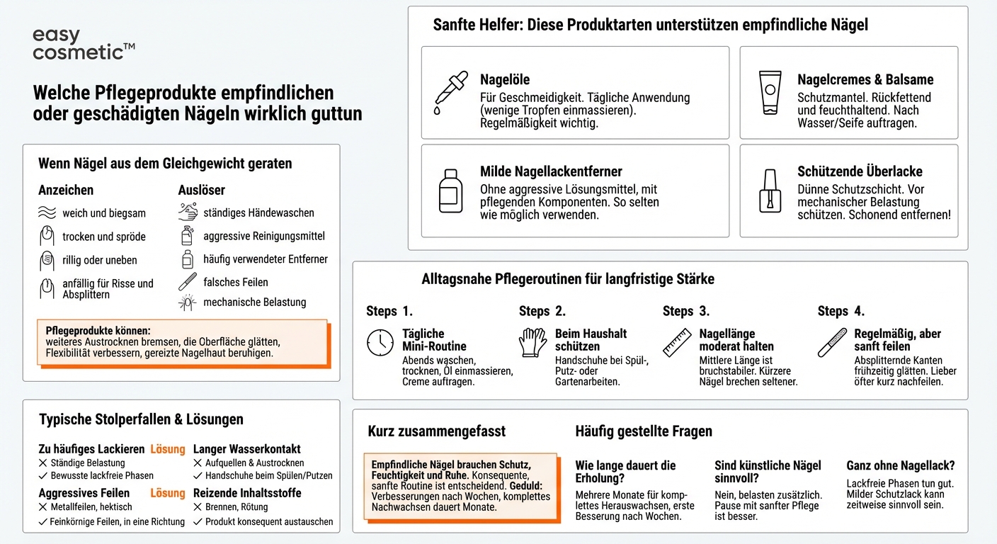 Welche Produkte eignen sich besonders für empfindliche oder beschädigte Nägel?
