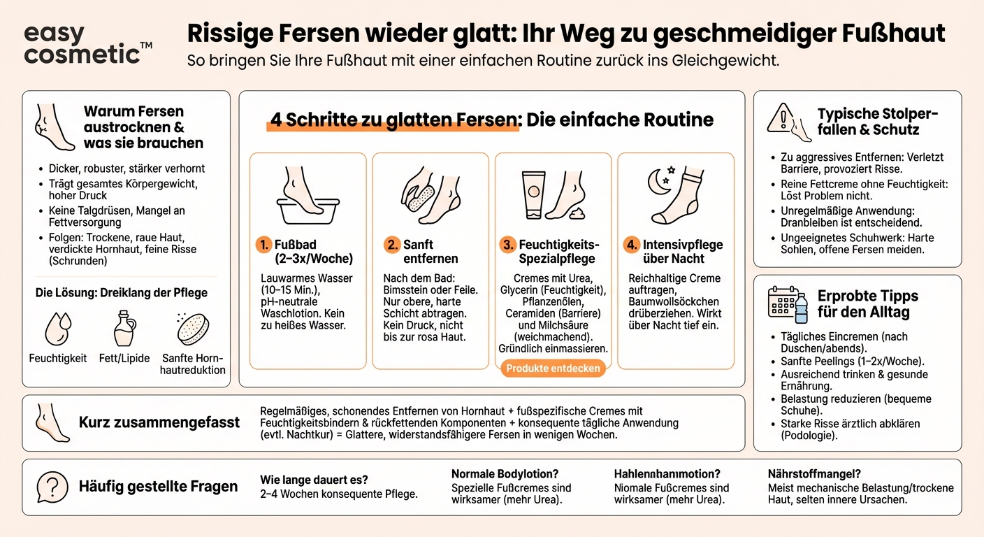 Welche Produkte eignen sich für die Pflege rissiger Fersen, damit sie wieder glatt werden?