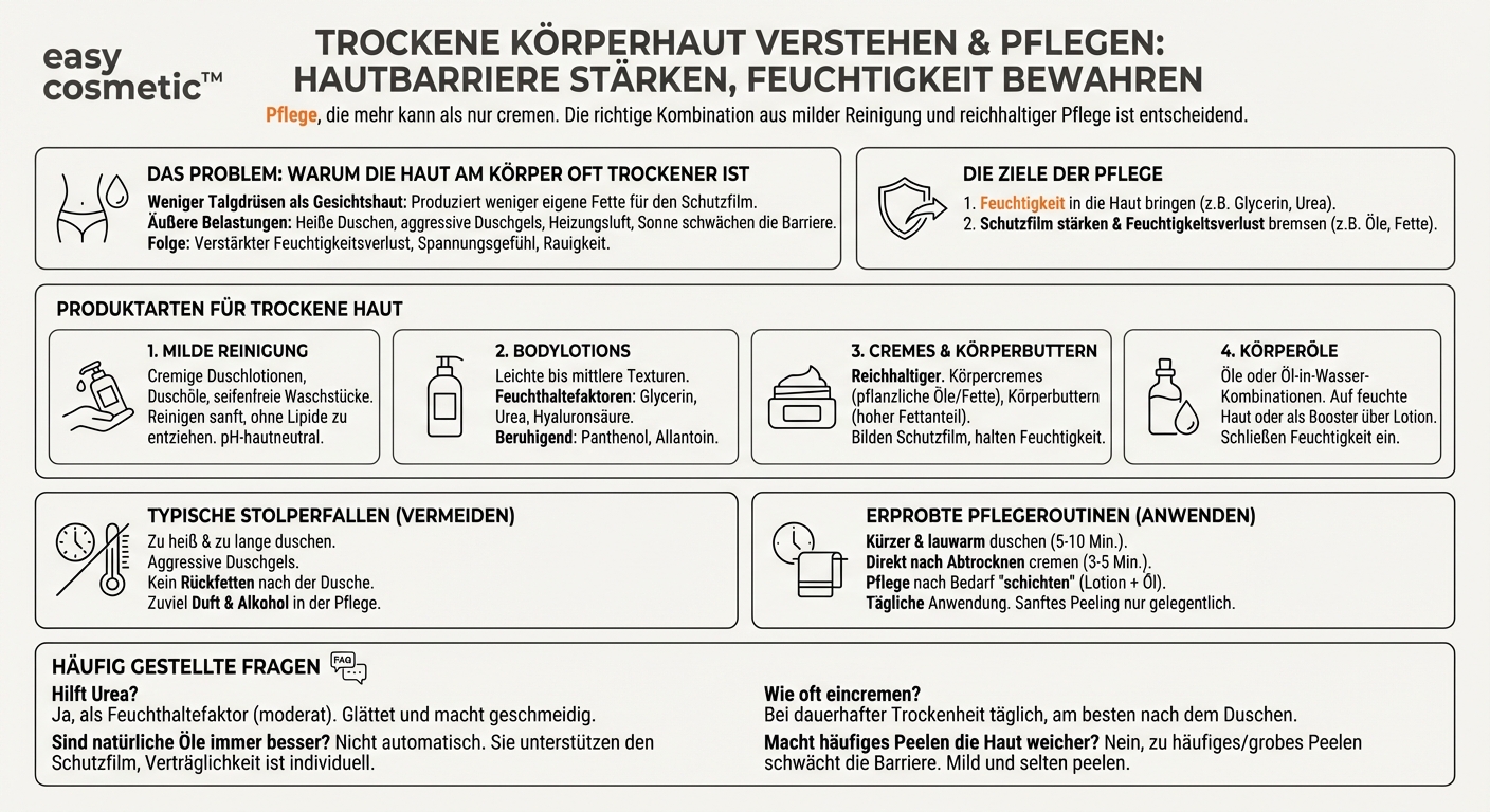 Welche Produkte eignen sich für trockene Körperhaut (z. B. Beine, Arme)?