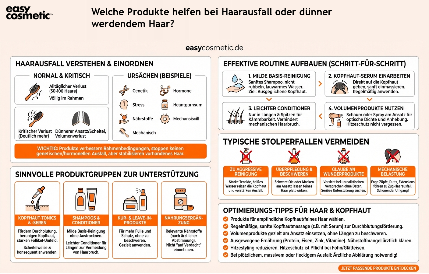 Welche Produkte helfen bei Haarausfall oder dünner werdendem Haar?
