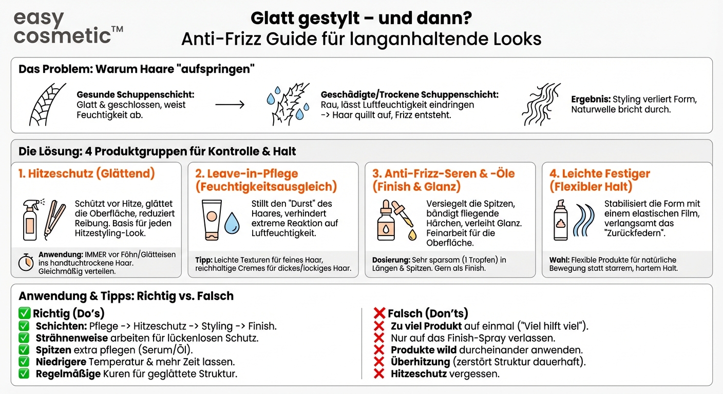 Welche Produkte helfen, wenn sich die Haare nach dem Hitzestyling schnell wieder kräuseln?