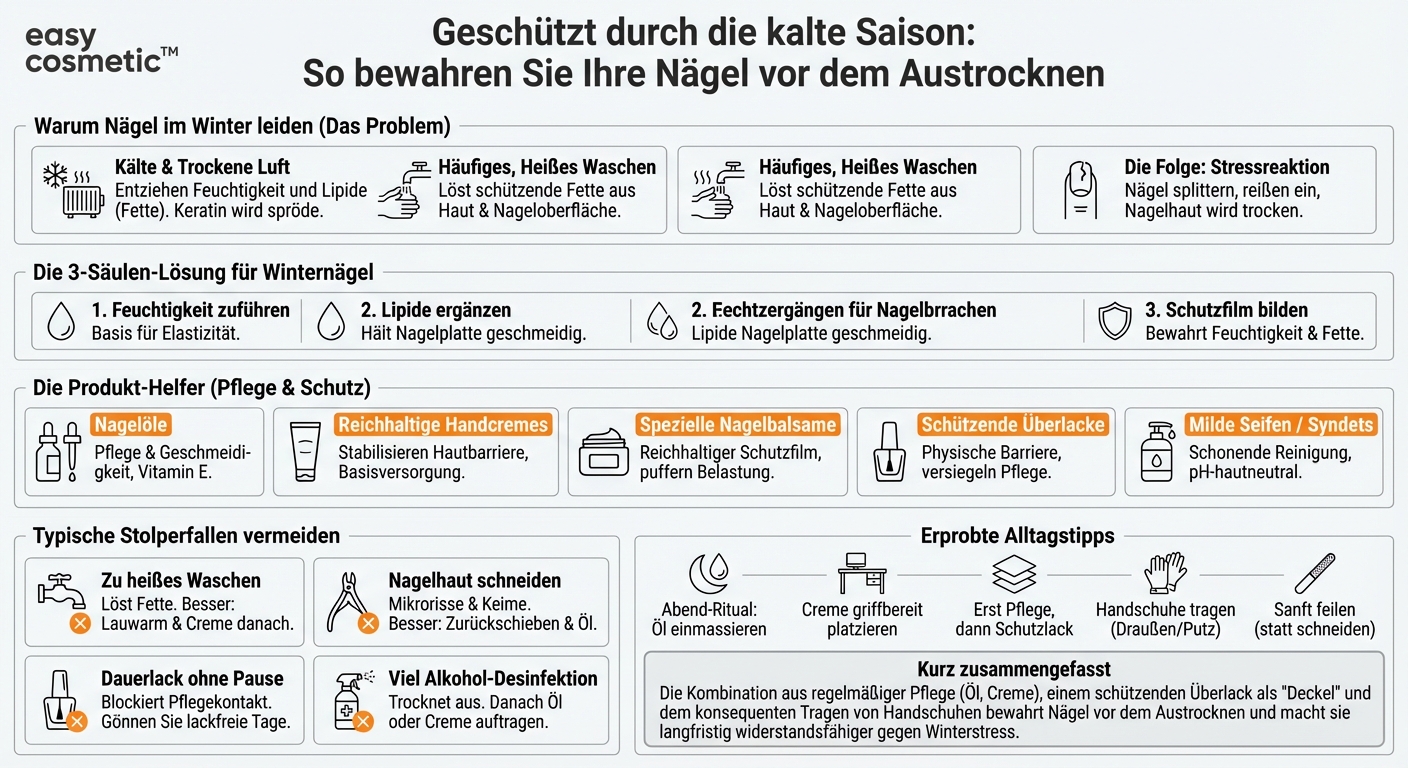 Welche Produkte schützen Nägel vor dem Austrocknen durch Kälte oder Heizungsluft?