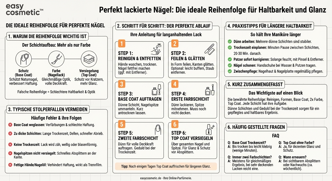 Welche Reihenfolge ist bei der Lackierung von der Basis bis zum Top Coat ideal?