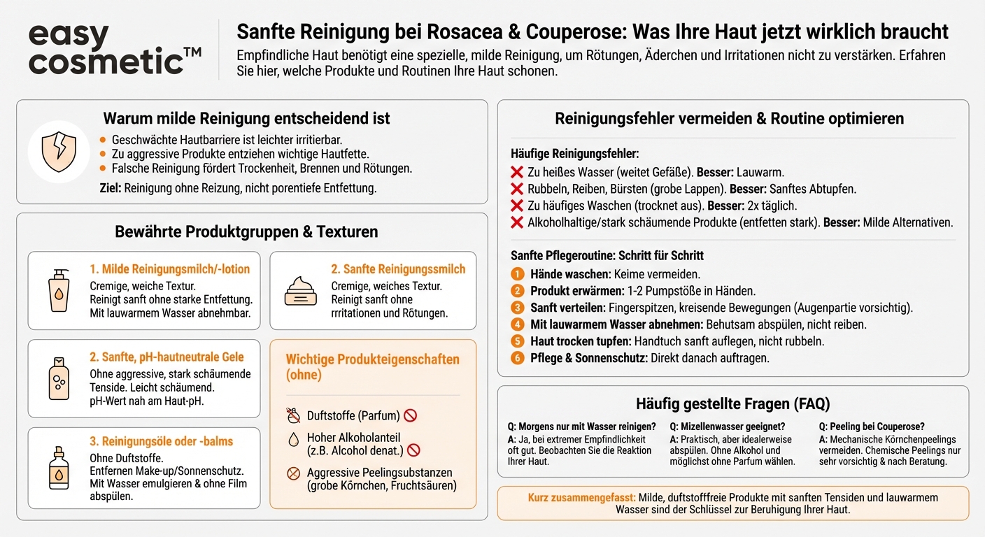 Welche Reinigungsprodukte eignen sich, wenn ich zu Rosacea oder Couperose neige?