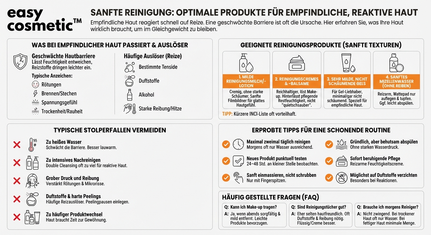 Welche Reinigungsprodukte sind bei stark empfindlicher, reaktiver Haut empfehlenswert?