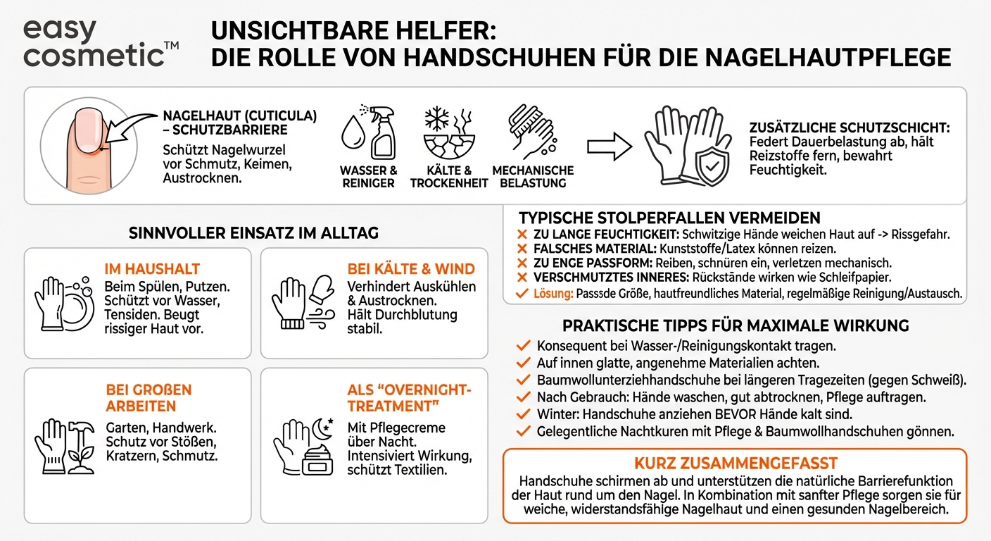 Welche Rolle spielen Handschuhe beim Schutz und bei der Pflege der Nagelhaut?