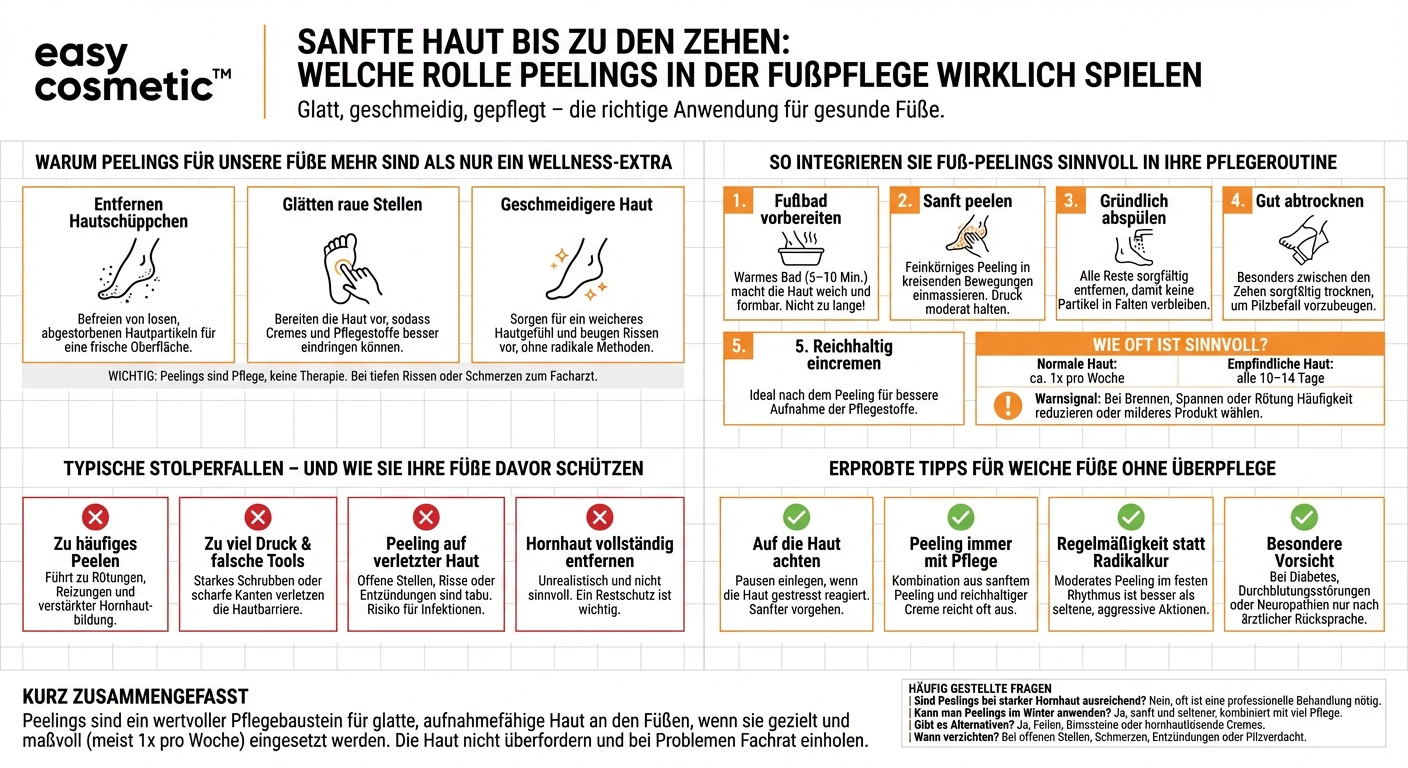 Welche Rolle spielen Peelings bei der Fußpflege und wie oft sollte man sie anwenden?