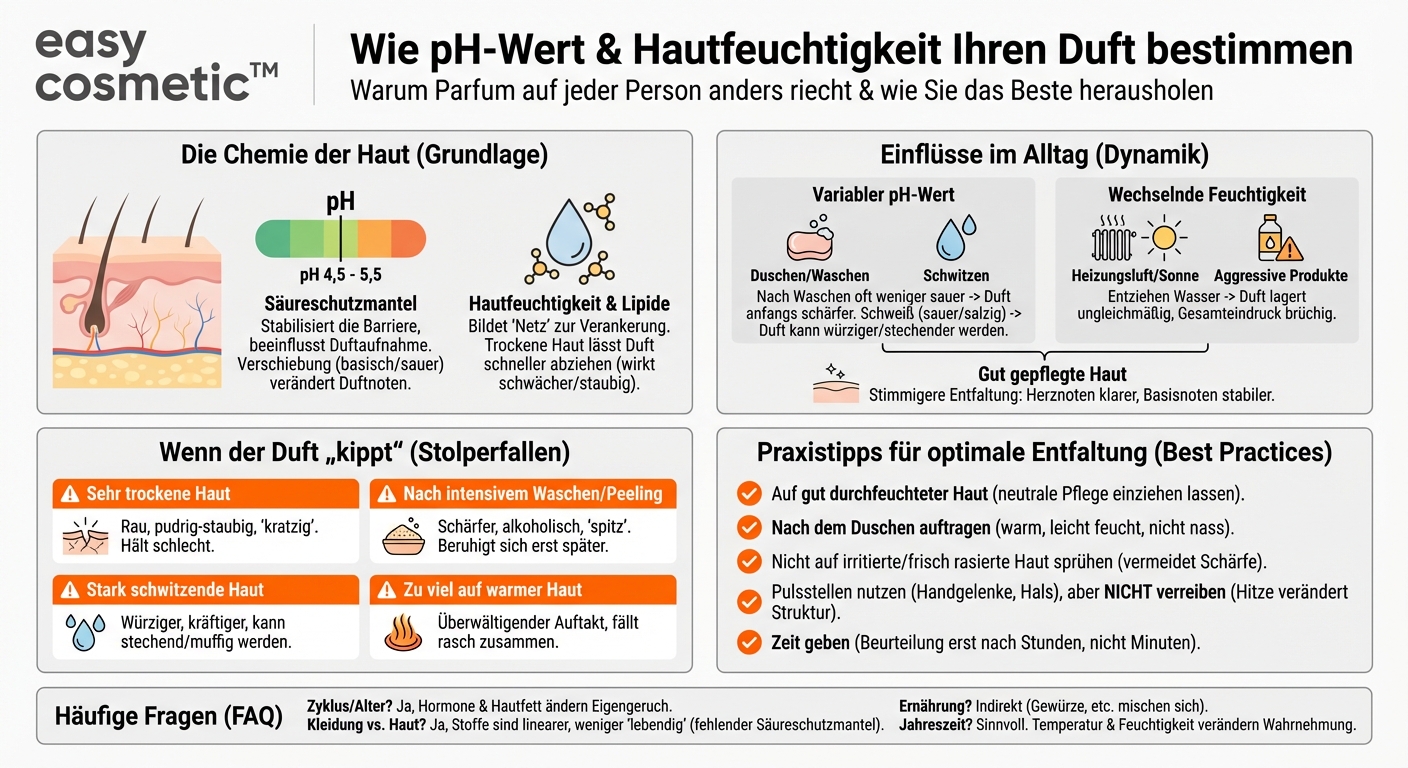 Welche Rolle spielen pH-Wert und Hautfeuchtigkeit für die Entfaltung eines Parfums?