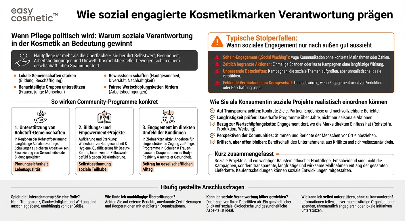 Welche Rolle spielen soziale Projekte und Community‑Programme der Kosmetikhersteller für eine ethisch verantwortungsvolle Hautpflege?