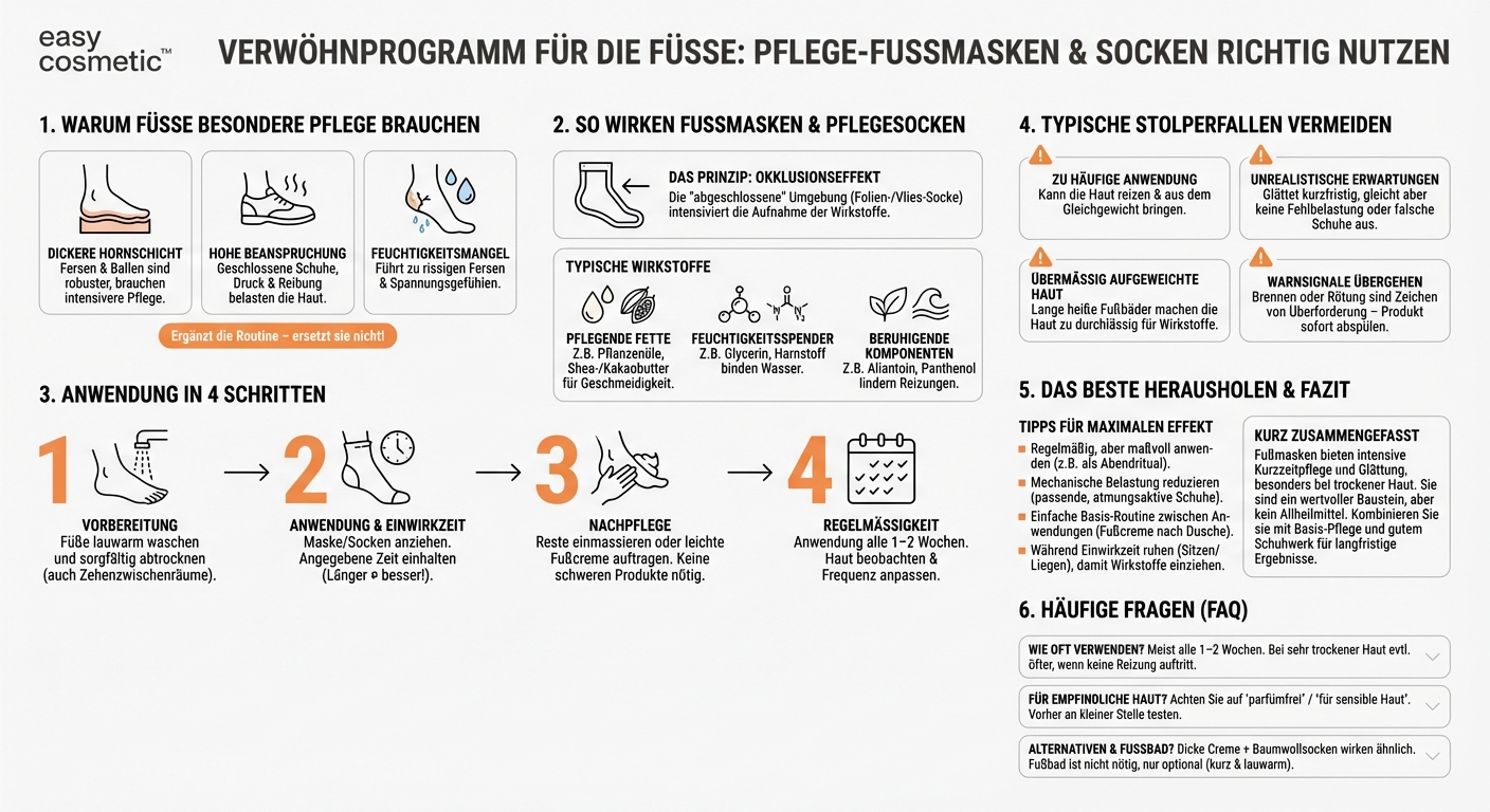 Welche Rolle spielen spezielle Fußmasken oder Socken mit Pflegewirkstoffen in der Routine?