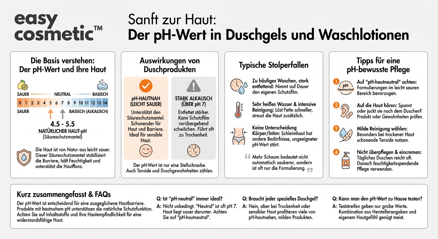Welche Rolle spielt der pH-Wert bei Duschgels und Waschlotionen für die Körperpflege?