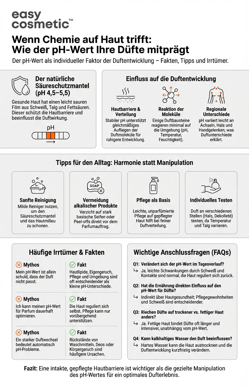 Welche Rolle spielt der pH-Wert der Haut für die Entwicklung eines Duftes?