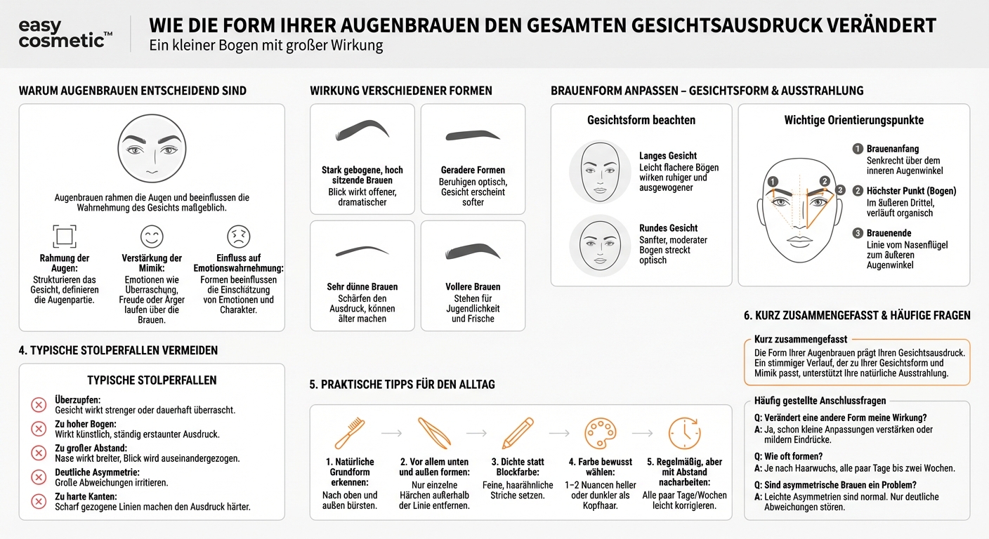 Welche Rolle spielt die Augenbrauenform für den Gesamtausdruck des Gesichts?