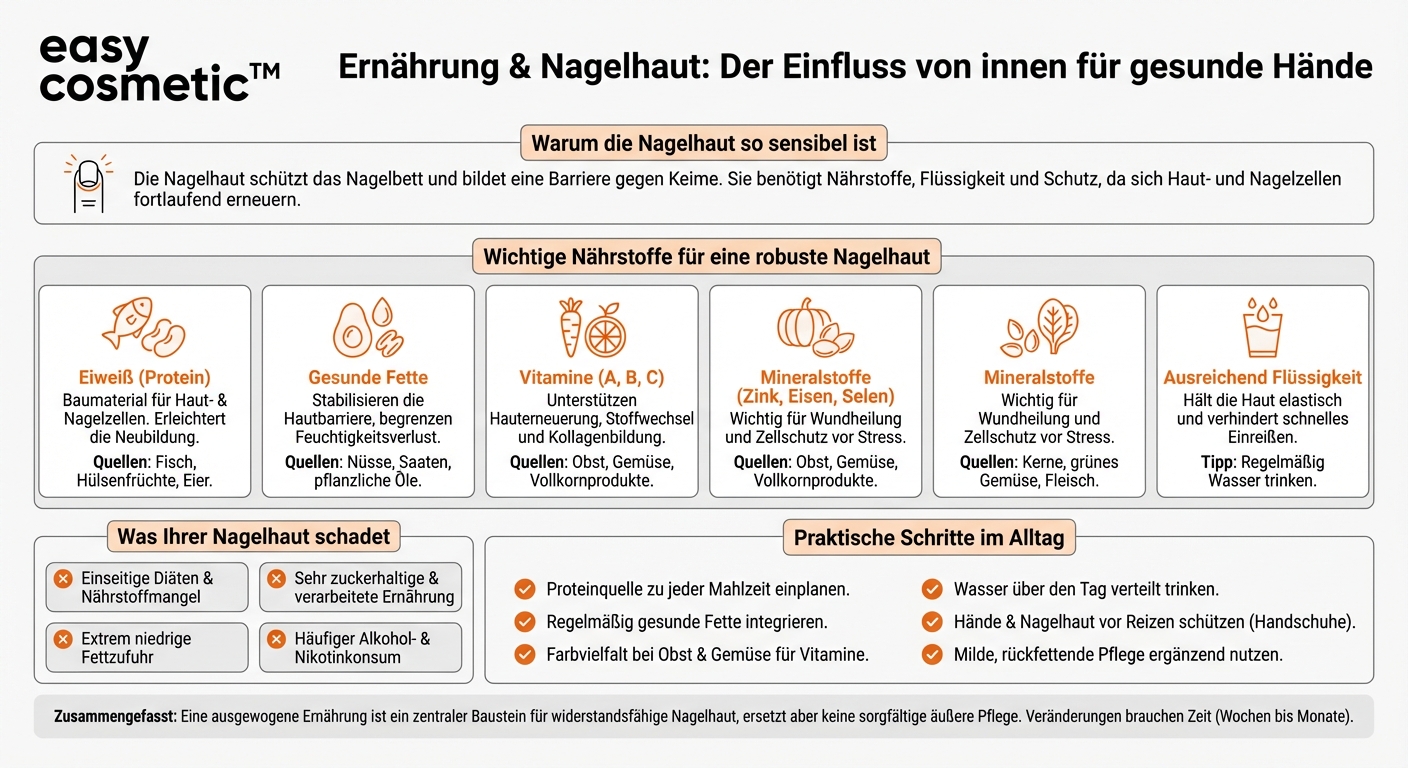 Welche Rolle spielt die Ernährung für eine gesunde, widerstandsfähige Nagelhaut?