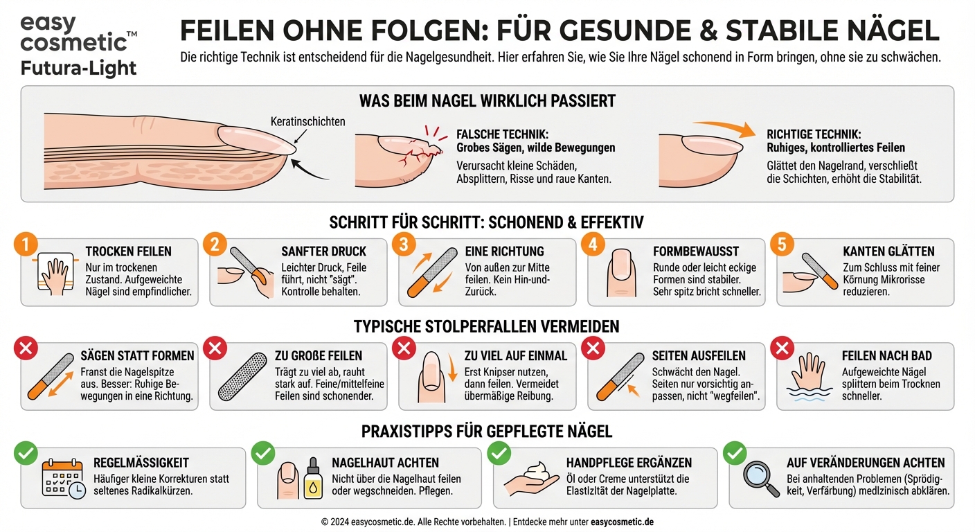 Welche Rolle spielt die richtige Feiltechnik für die Nagelgesundheit?