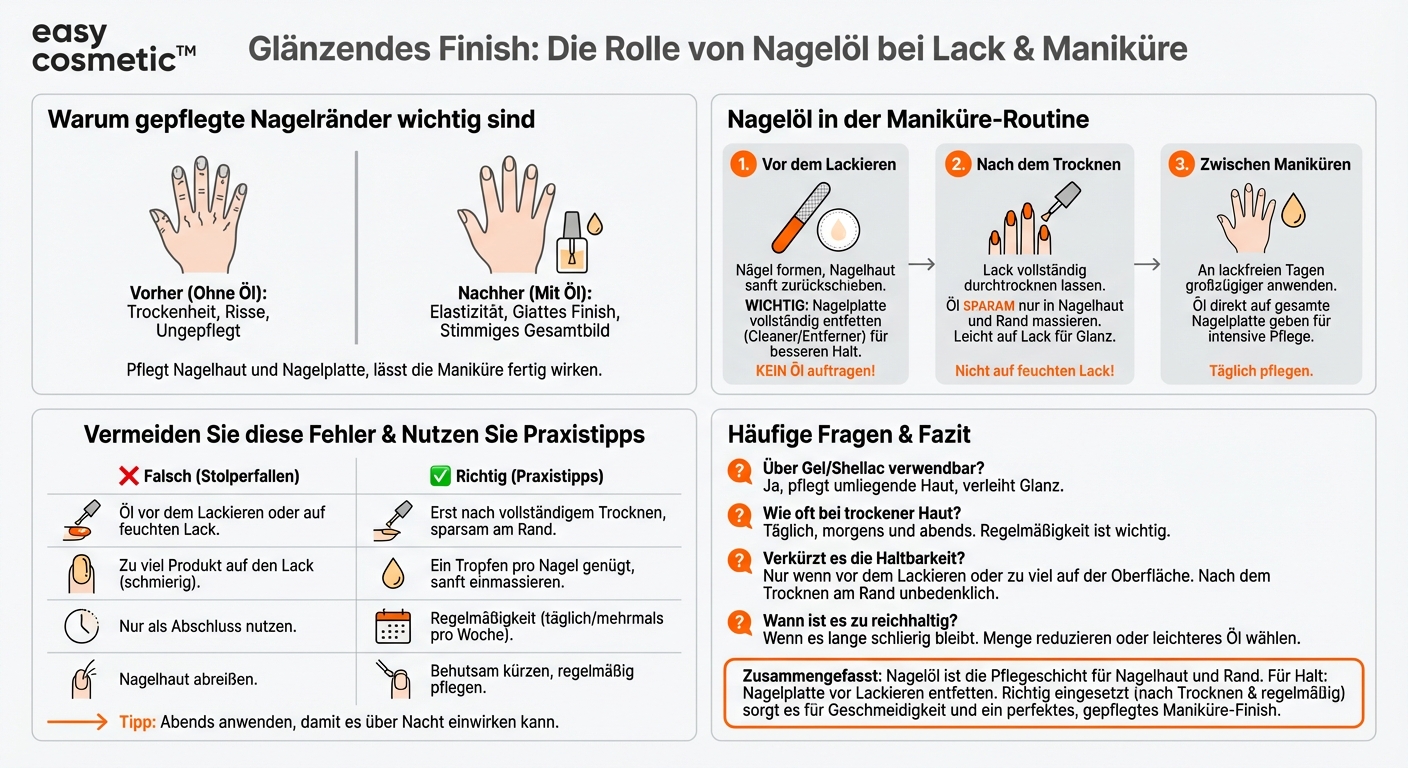 Welche Rolle spielt ein Nagelöl im Zusammenhang mit Lack und Maniküre?