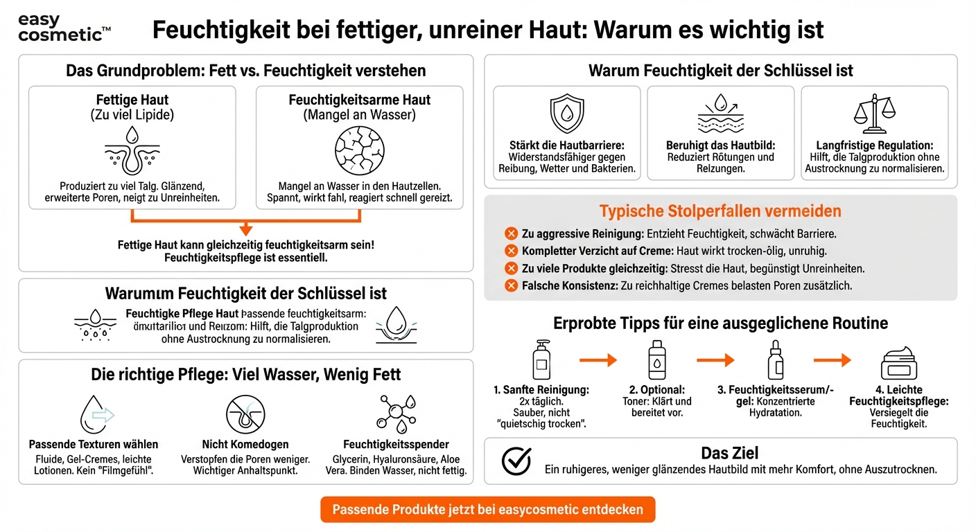Welche Rolle spielt Feuchtigkeitspflege bei fettiger, zu Pickeln neigender Haut?