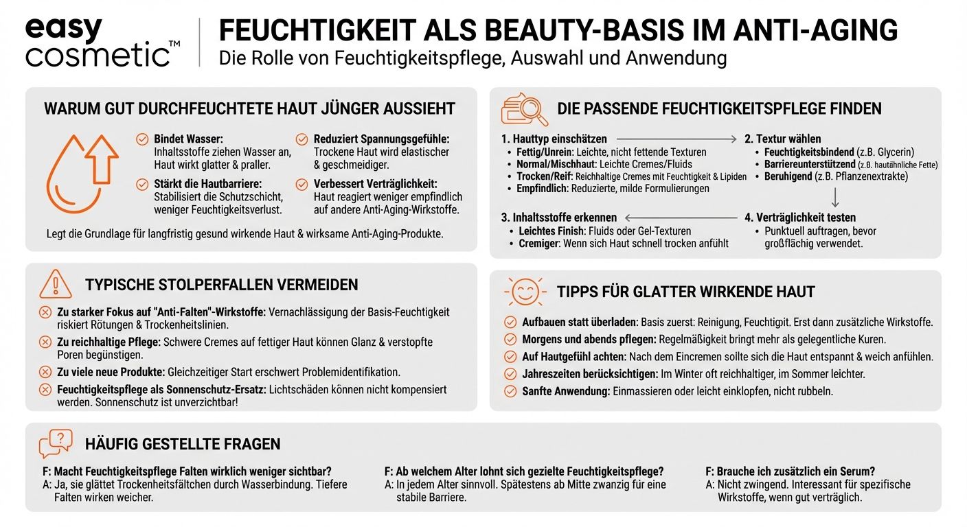 Welche Rolle spielt Feuchtigkeitspflege im Anti-Aging, und wie finde ich das richtige Produkt?