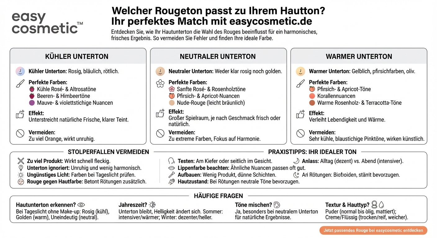 Welche Rougetöne passen zu einem kühlen, neutralen oder warmen Hautunterton?