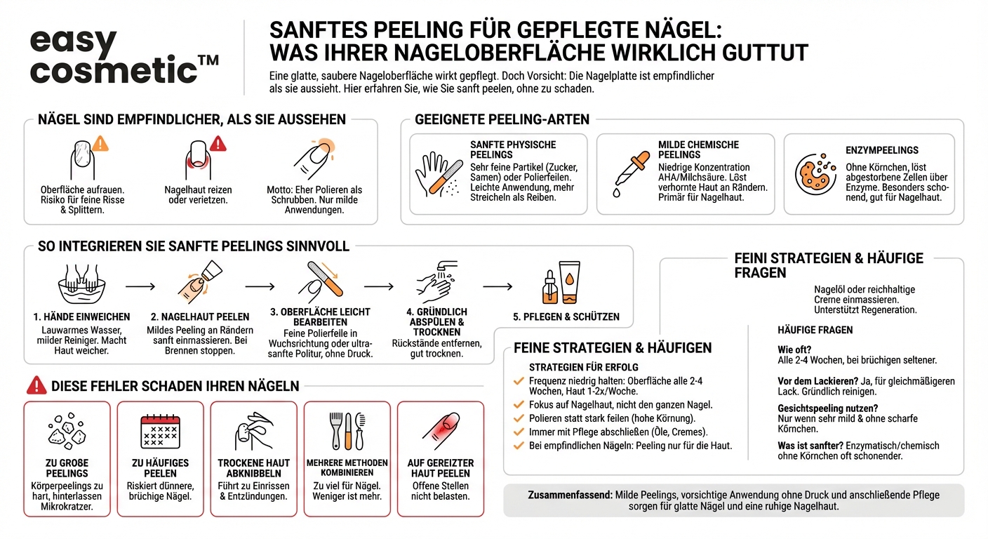 Welche sanften Peelings eignen sich zur Reinigung der Nageloberfläche und Nagelhaut?