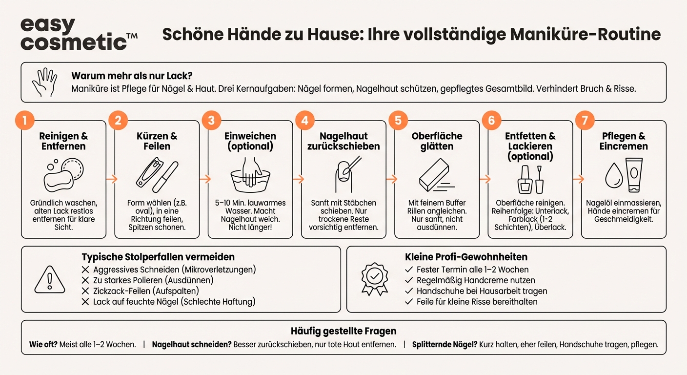 Welche Schritte gehören zu einer vollständigen Maniküre-Routine zu Hause?