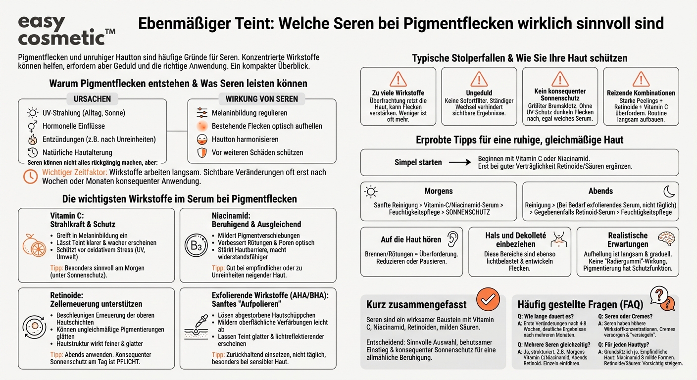 Welche Seren sind bei Pigmentflecken und unebenem Hautton sinnvoll?