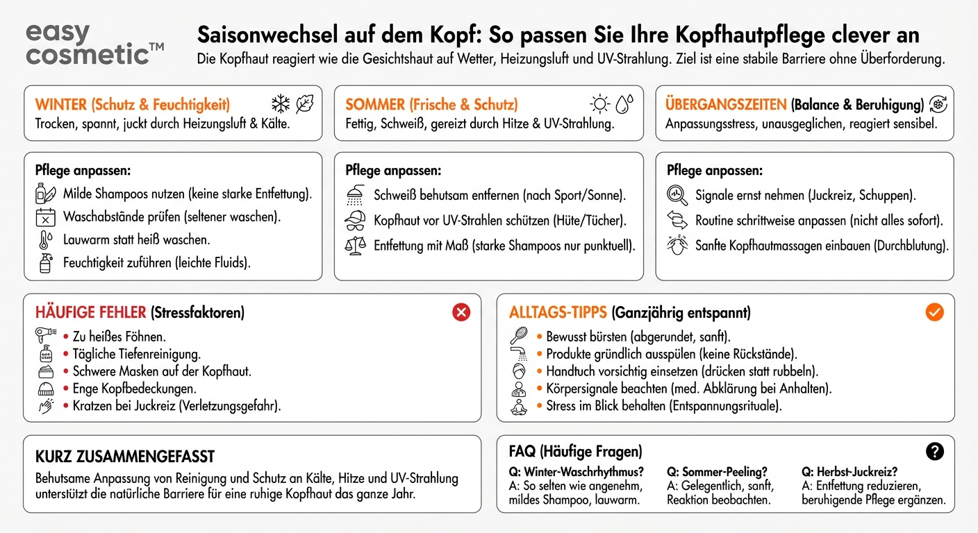 Welche speziellen Pflegeroutinen eignen sich für die Kopfhaut im Wechsel der Jahreszeiten?