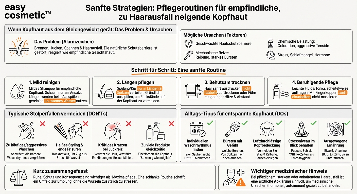 Welche speziellen Pflegeroutinen eignen sich für empfindliche, zu Haarausfall neigende Kopfhaut?
