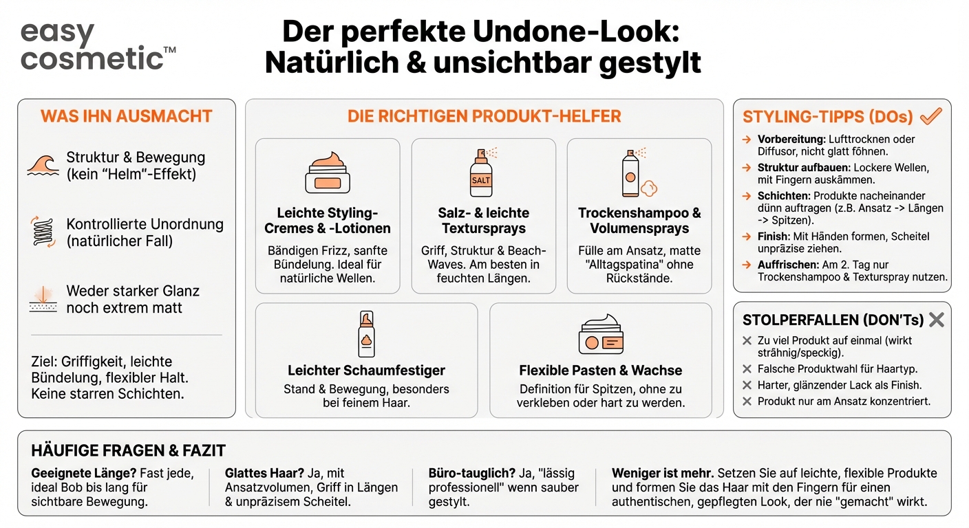 Welche Stylingprodukte eignen sich für einen natürlichen, ungemachten Look (Undone-Look)?