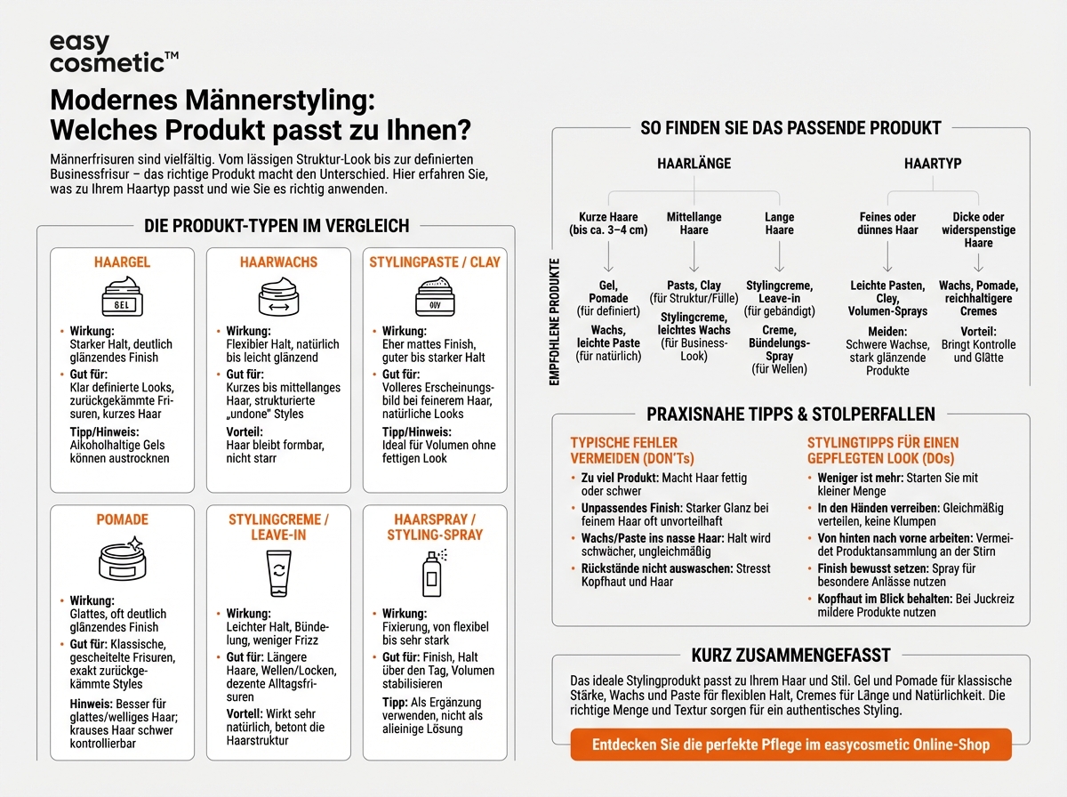 Welche Stylingprodukte sind besonders für Männerhaare geeignet?