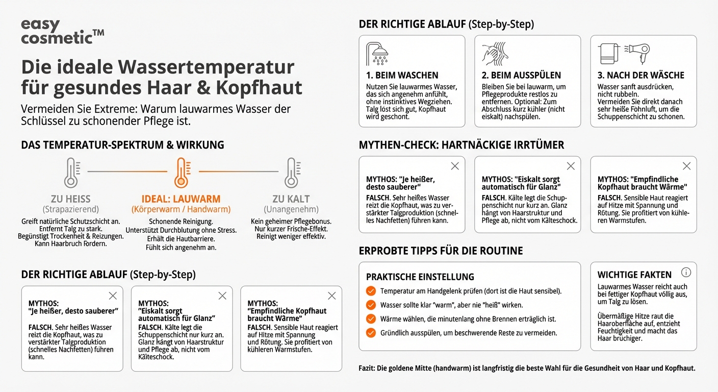 Welche Temperatur ist beim Haarewaschen und -spülen am besten für Haar und Kopfhaut?