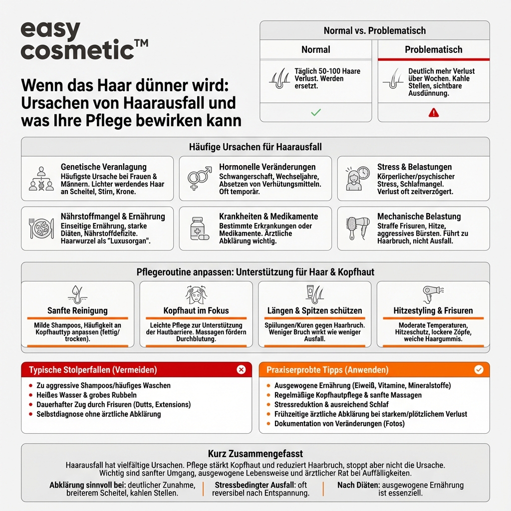 Welche Ursachen kann Haarausfall haben und welche Pflege kann unterstützen?