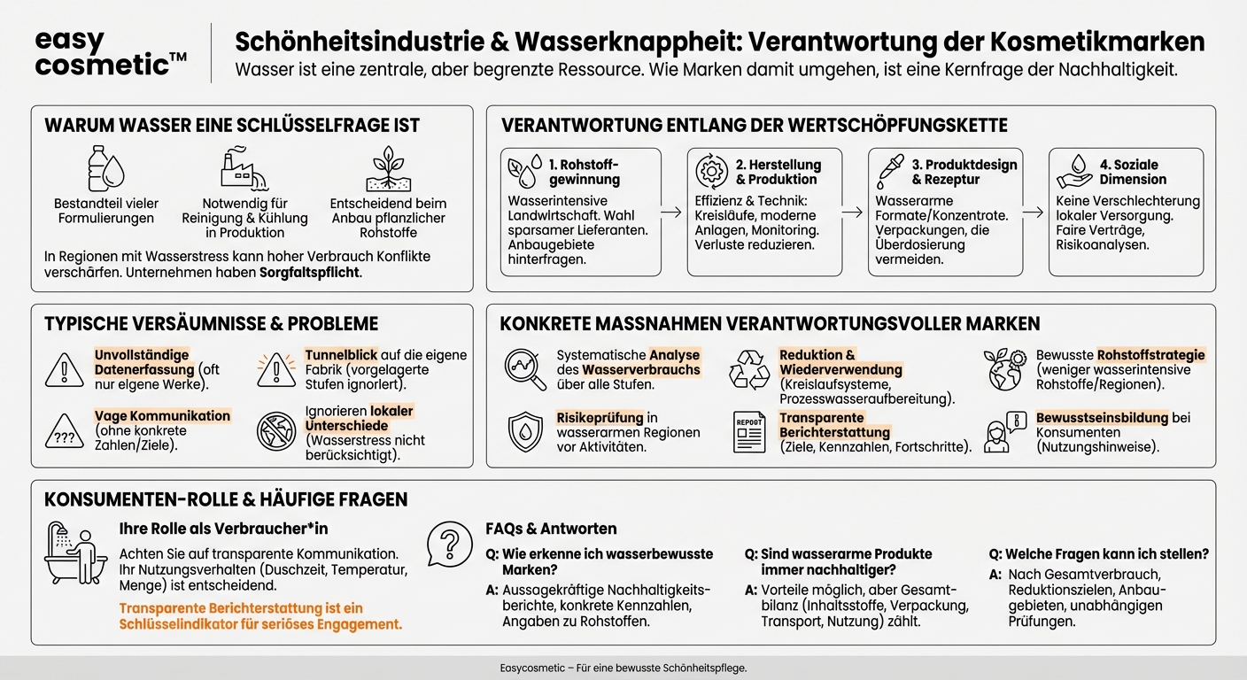 Welche Verantwortung haben Kosmetikmarken im Umgang mit Wasserknappheit, wenn für Rohstoffe oder Produktion viel Wasser benötigt wird?