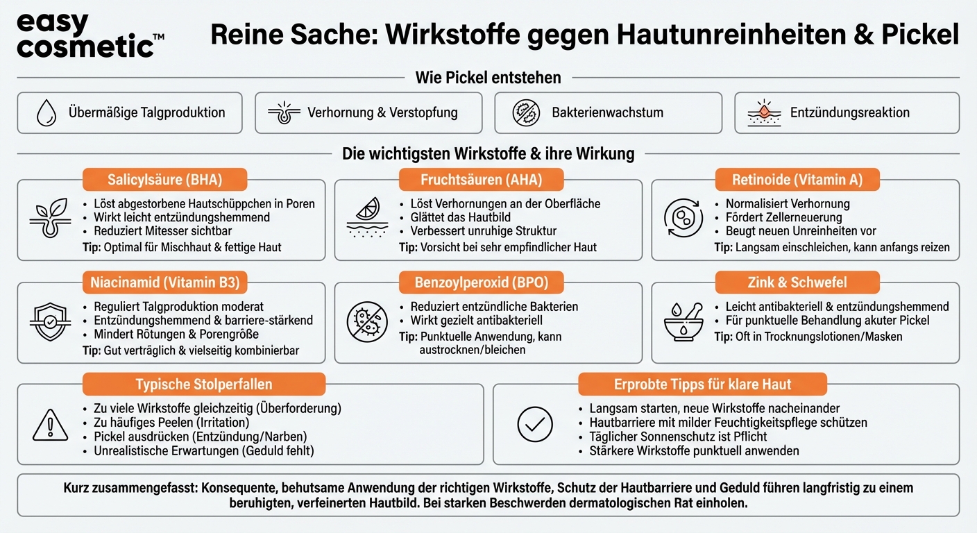 Welche Wirkstoffe helfen gegen Hautunreinheiten und Pickel?