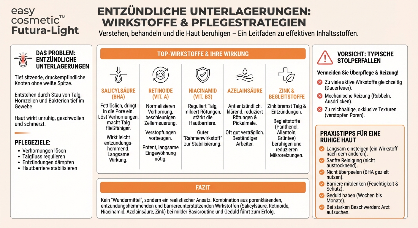 Welche Wirkstoffe sind bei entzündlichen Unterlagerungen besonders empfehlenswert?