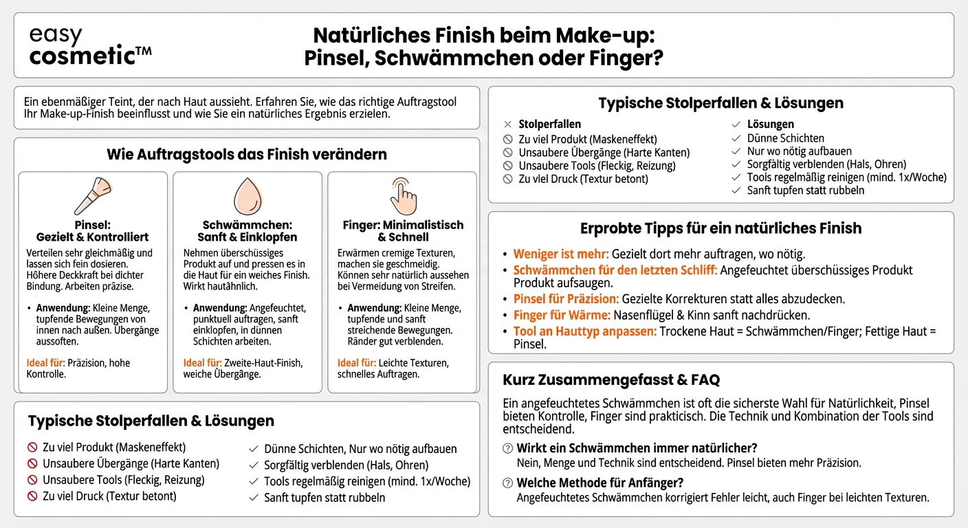 Welcher Auftrag eignet sich besser für ein natürliches Finish: Pinsel, Schwämmchen oder Finger?
