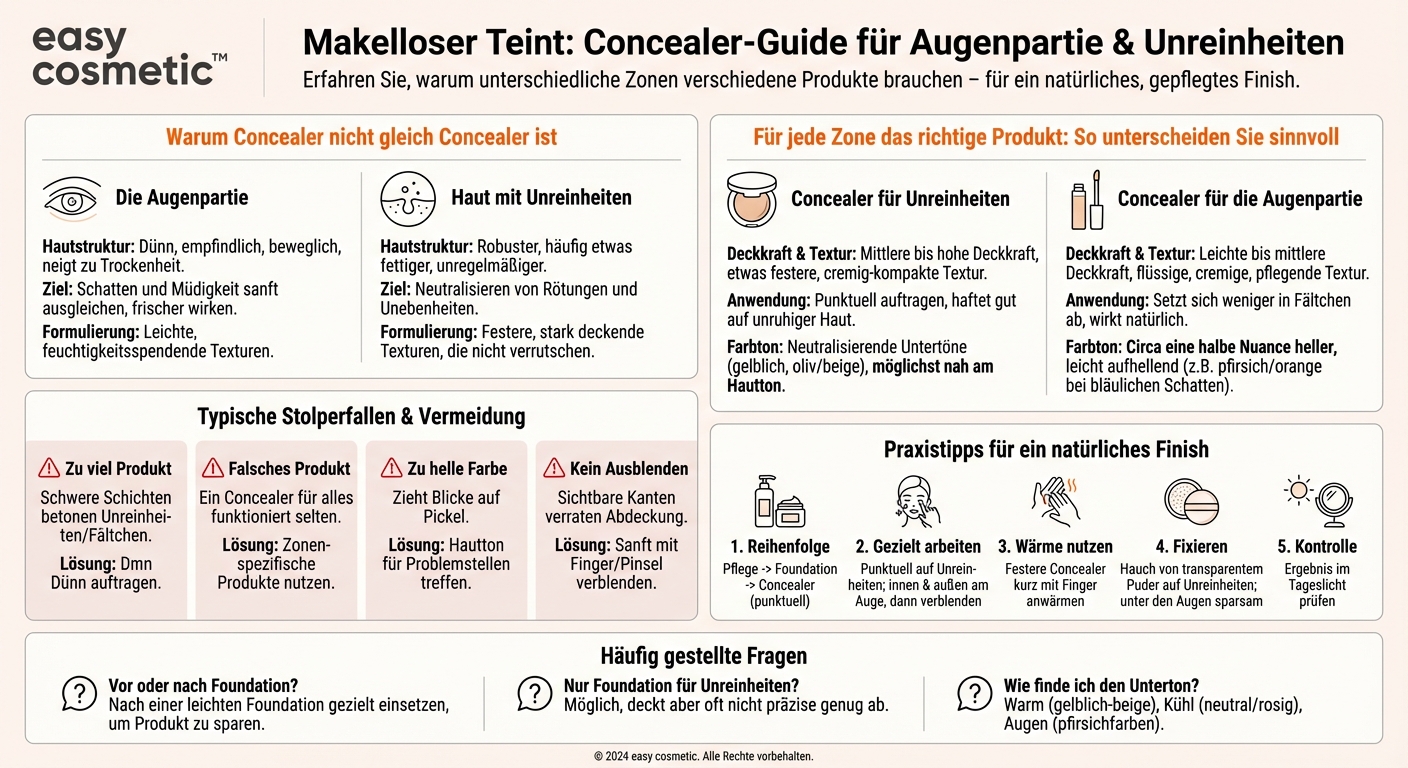 Welcher Concealer eignet sich für Unreinheiten und welcher für die Augenpartie?