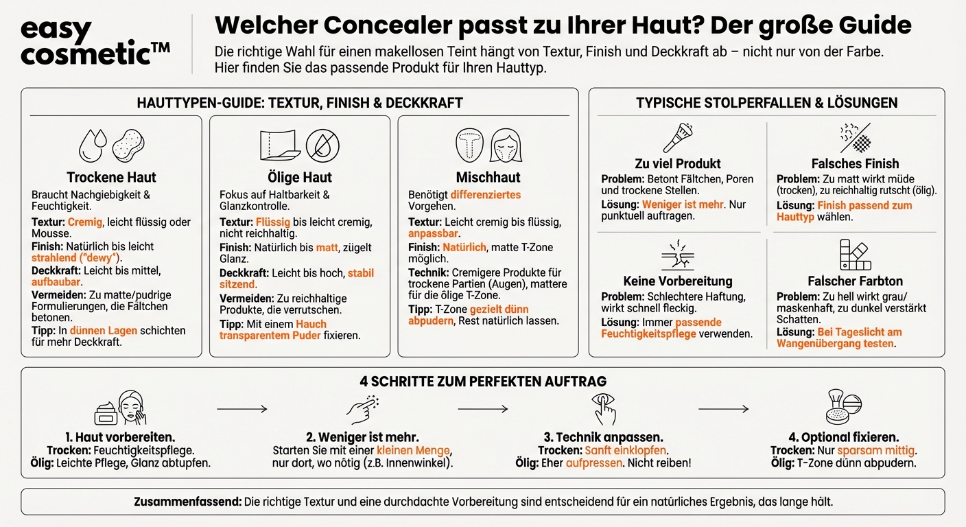 Welcher Concealer ist geeignet für trockene Haut und welcher für ölige oder Mischhaut?
