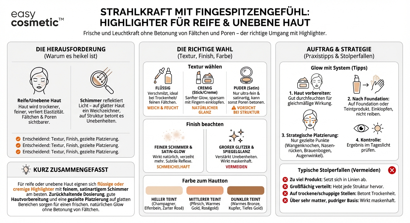 Welcher Highlighter eignet sich für reifere oder unebene Haut?