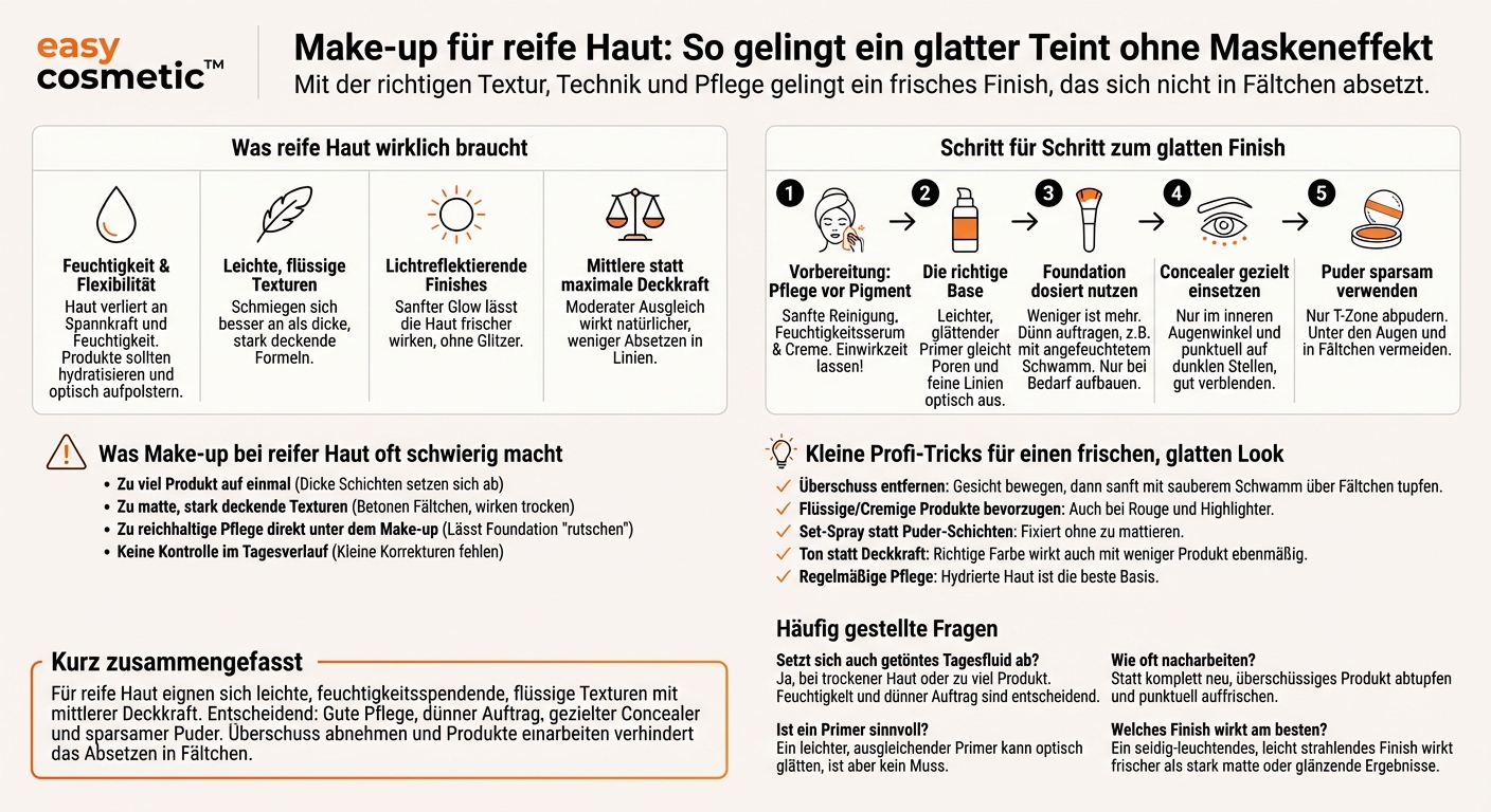Welches Make-up eignet sich für reife Haut, ohne sich in Fältchen abzusetzen?