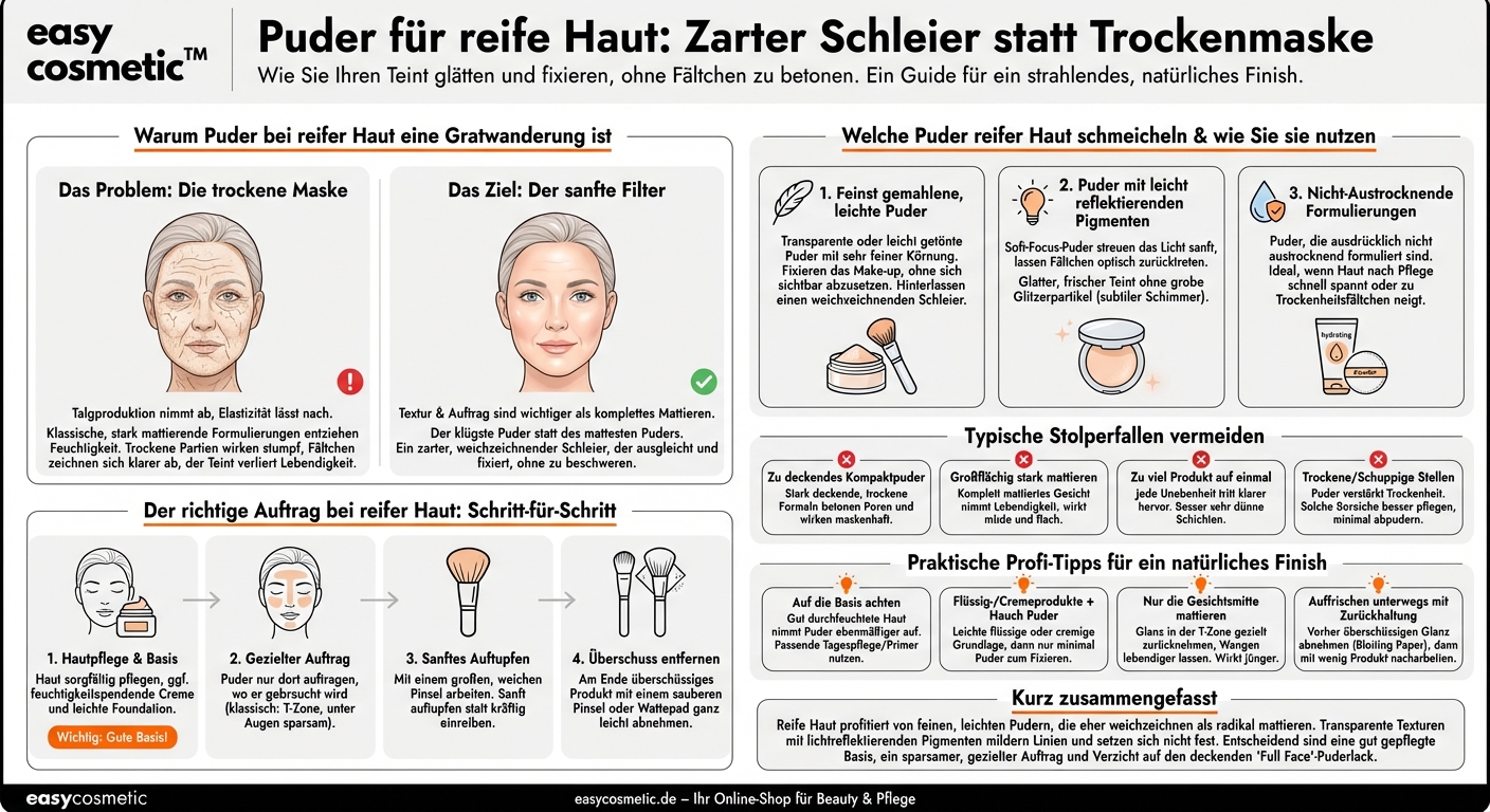 Welches Puder ist für reife Haut geeignet, ohne Fältchen zu betonen?