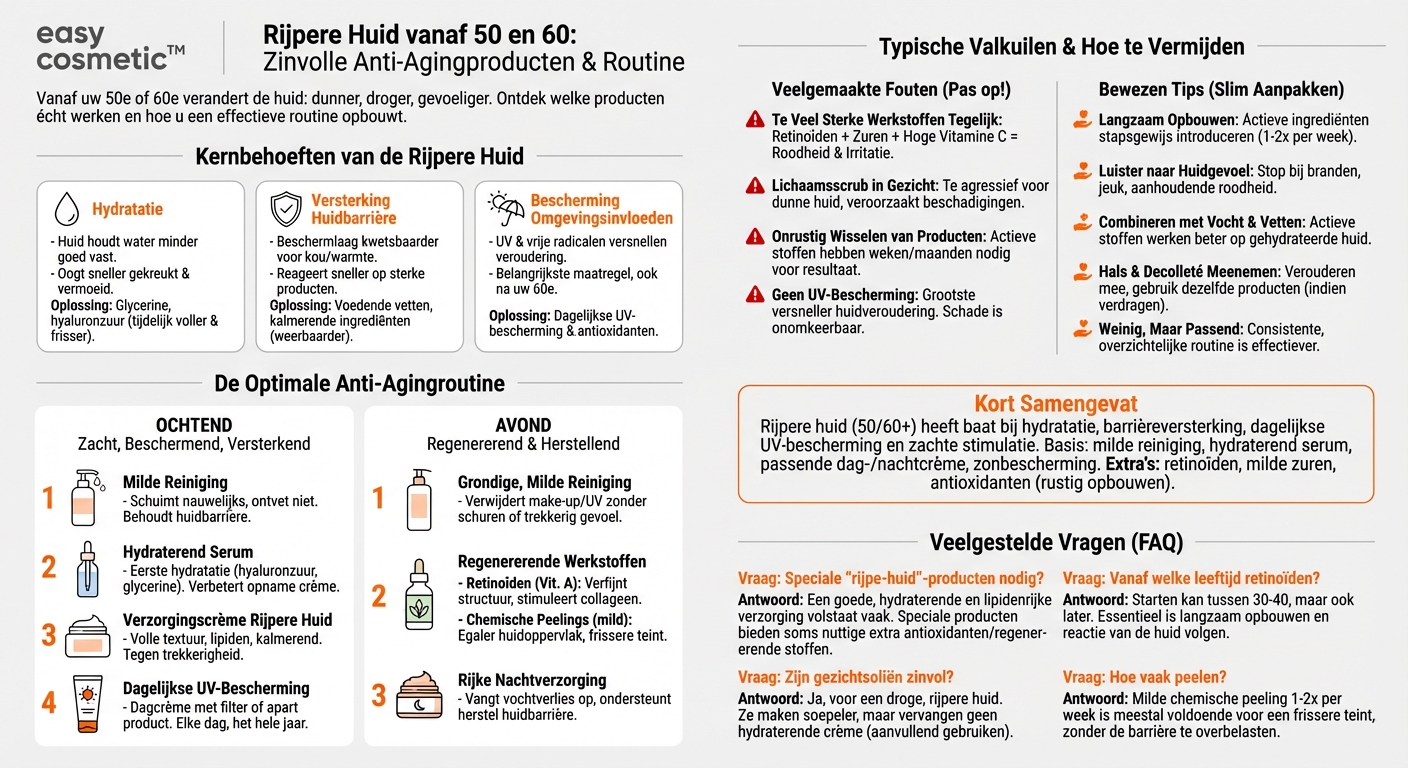 Welke anti-agingproducten zijn speciaal geschikt voor de rijpe huid vanaf 50 of 60 jaar?