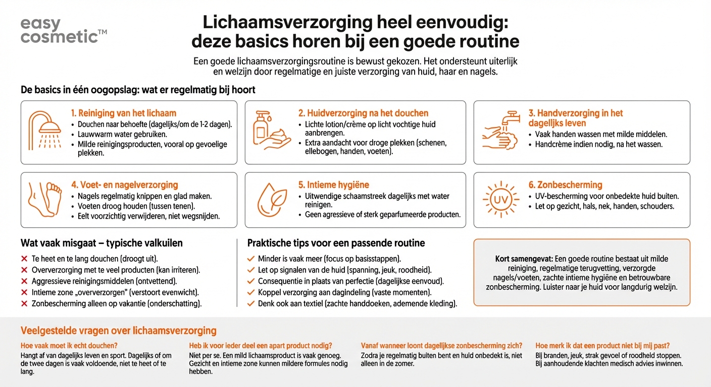 Welke basics horen bij een goede lichaamsverzorgingsroutine?