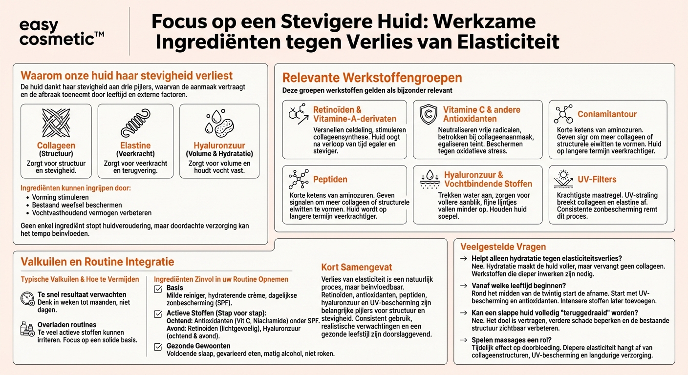Welke bestanddelen helpen specifiek tegen verlies van elasticiteit en slappe huid?