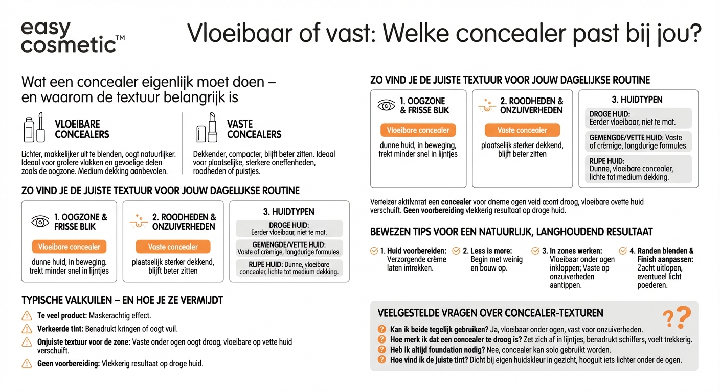 Welke concealer is beter: vloeibaar of vast?