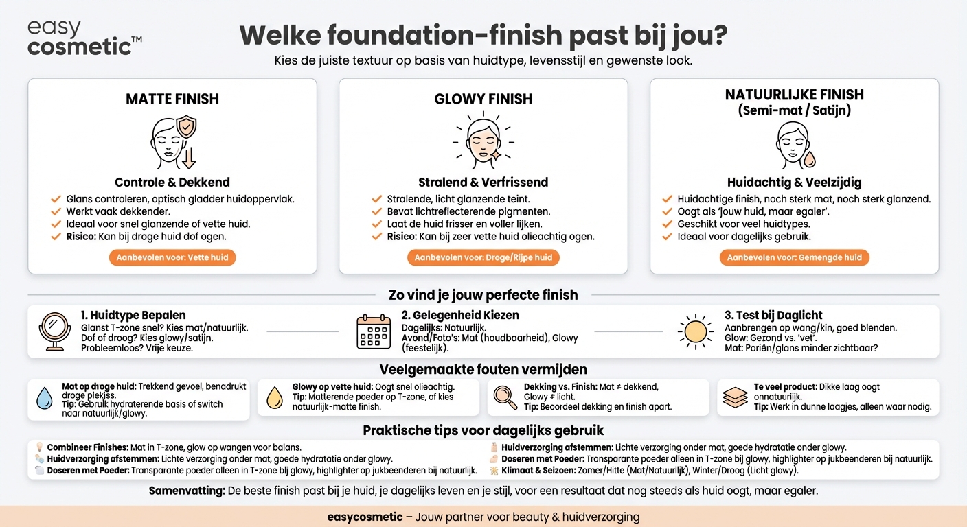 Welke foundation is beter: matterend, glowy of natuurlijk?
